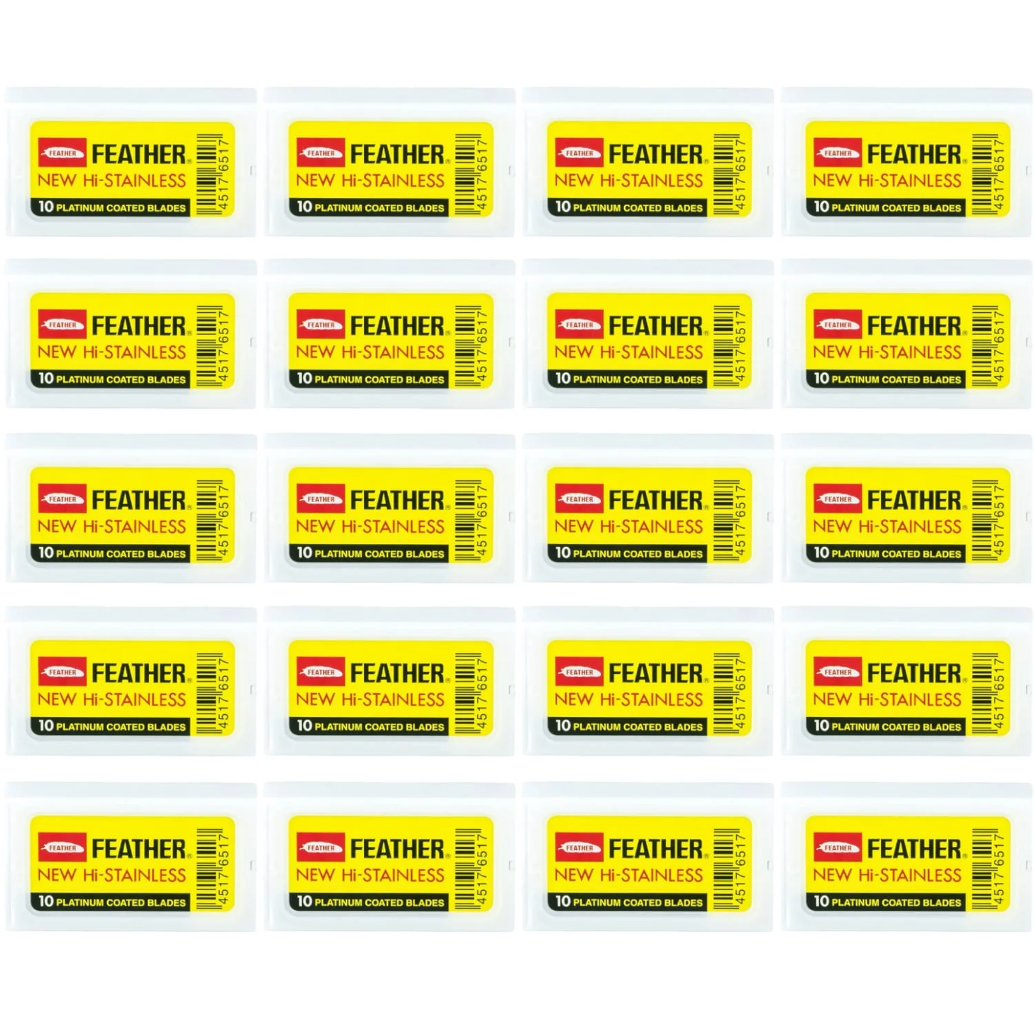 Sleeve of Feather Double Edge Razor Blades (200 Blades)