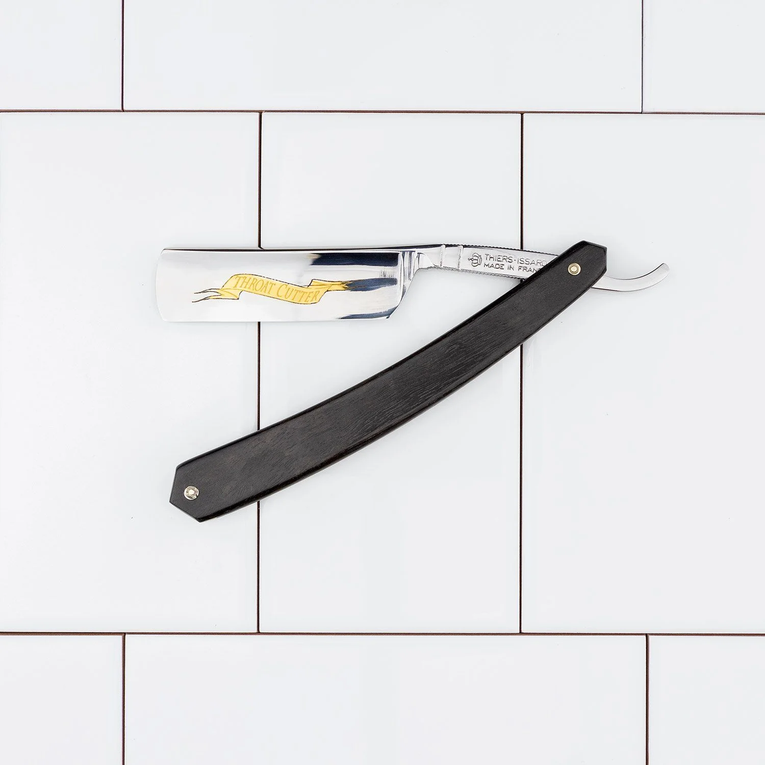 Thiers Issard Straight Razor, Throat Cutter Gold, Ebony,  6/8"